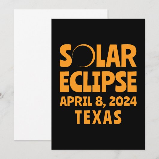 Zonneverduistering 2024 Texas Kaart (Voorkant / Achterkant)