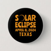 Zonneverduistering 2024 Texas Ronde Button 5,7 Cm (Voorkant)
