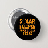 Zonneverduistering 2024 Texas Ronde Button 5,7 Cm (Voorkant /achterkant)