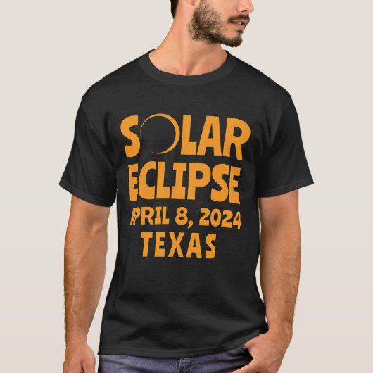 Zonneverduistering 2024 Texas T-shirt (Voorkant)