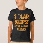 Zonneverduistering 2024 Texas T-shirt (Voorkant)