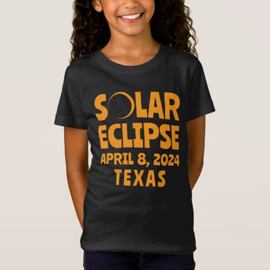 Zonneverduistering 2024 Texas T-shirt (Voorkant)