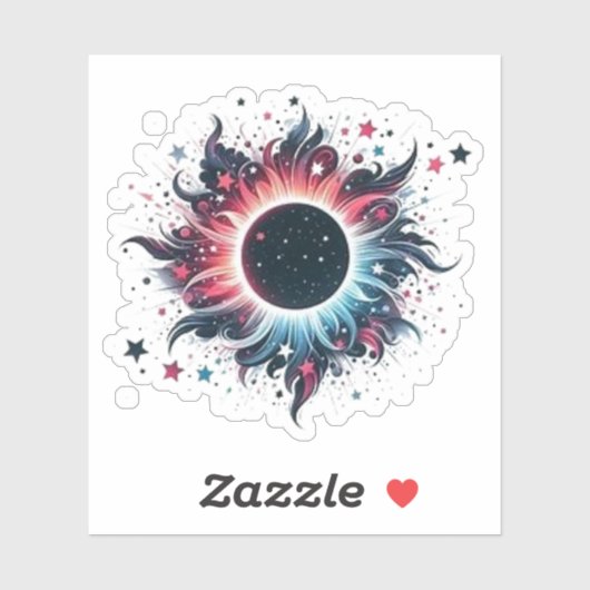 Zonneverduistering bloem sticker (Vel)