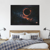 Zonneverduistering die Awe AI Art van Xzendor7 ins Canvas Afdruk (Insitu (Slaapkamer))