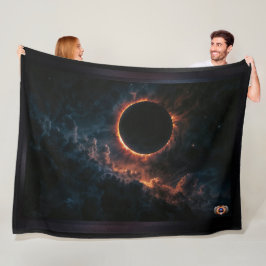 Zonneverduistering die Awe AI Art van Xzendor7 ins Fleece Deken