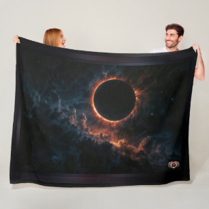 Zonneverduistering die Awe AI Art van Xzendor7 ins Fleece Deken