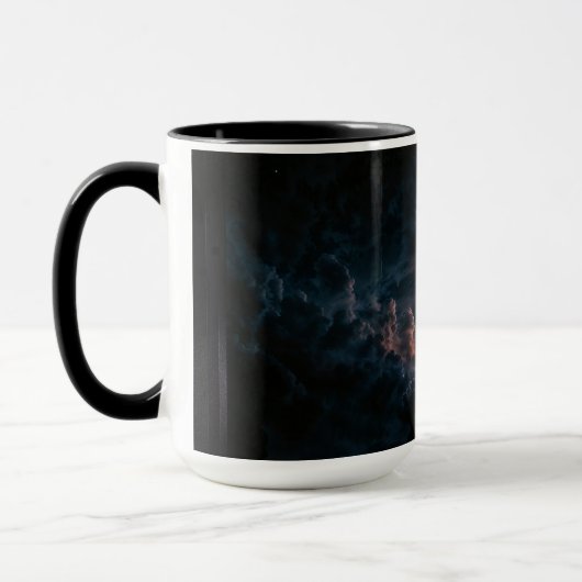 Zonneverduistering die Awe AI Art van Xzendor7 ins Mok (Links)