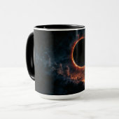 Zonneverduistering die Awe AI Art van Xzendor7 ins Mok (Voorkant links)