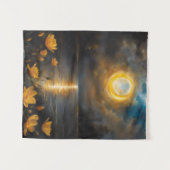 Zonneverduistering Schilderij Meer met Bloemen Wandkleed (Voorkant (horizontaal))