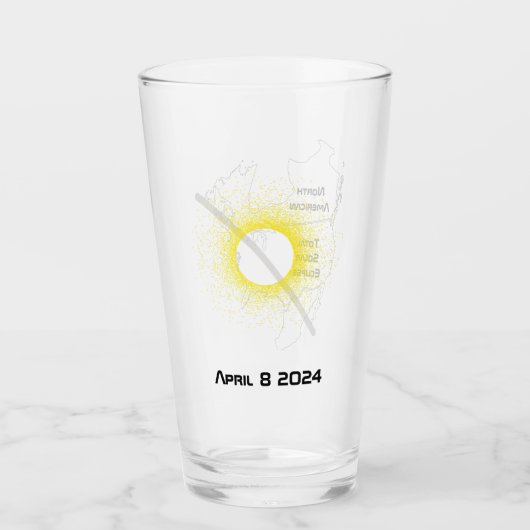 Zonneverduistering souvenir drink glas (Voorkant)