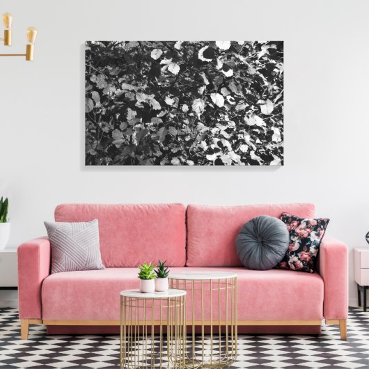 Zonneverlichte bladeren canvas afdruk (Insitu (Woonkamer))