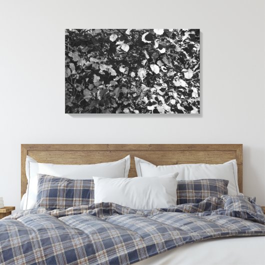 Zonneverlichte bladeren canvas afdruk (Insitu (Slaapkamer))