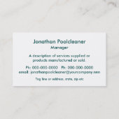 Zonneverliet water met turkooizen visitekaartje (Achterkant)