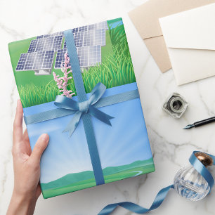 Zonneverlooppapier voor hernieuwbare energie cadeaupapier