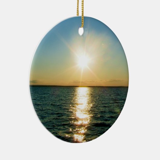 Zonneversiering Rhode Island Keramisch Ornament (Rechts)