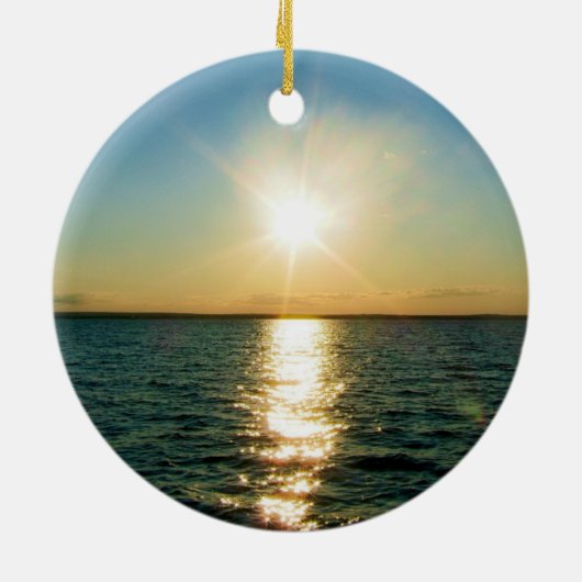 Zonneversiering Rhode Island Keramisch Ornament (Achterkant)