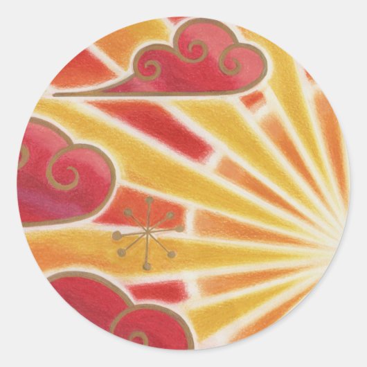 Zonnevignet rond ronde sticker (Voorkant)