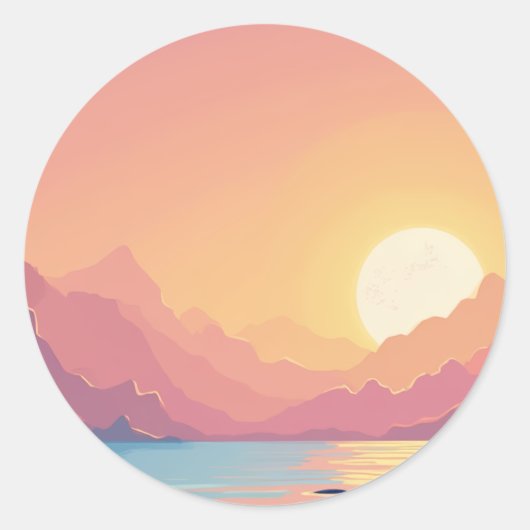 Zonnevignetten Ronde Sticker (Voorkant)