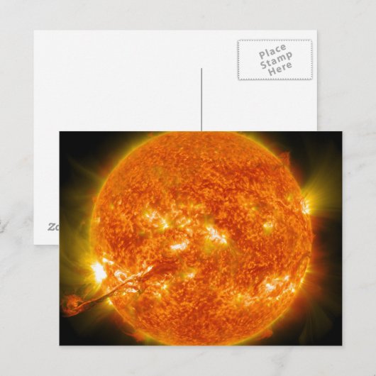 Zonnevlam of Coronale massa-emissie op zon Briefkaart (Voorkant / Achterkant)