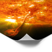 Zonnevlam of Coronale massa-emissie op zon Poster (Hoek)