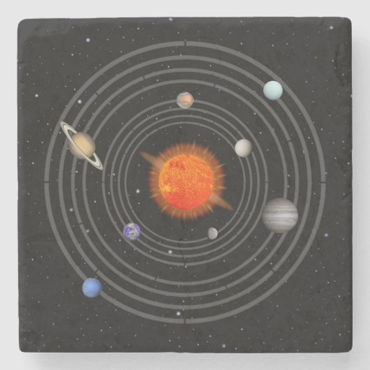 zonnevlam stenen onderzetter (Voorkant)
