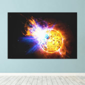 Zonnevlam van de Star EV Lacertae EV Lac Canvas Afdruk (Insitu (Houten vloer))