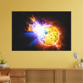 Zonnevlam van de Star EV Lacertae EV Lac Canvas Afdruk (Insitu (Woonkamer))