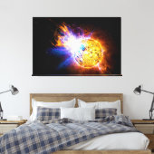 Zonnevlam van de Star EV Lacertae EV Lac Canvas Afdruk (Insitu (Slaapkamer))