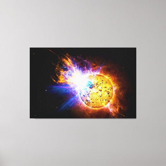 Zonnevlam van de Star EV Lacertae EV Lac Canvas Afdruk (Voorkant)