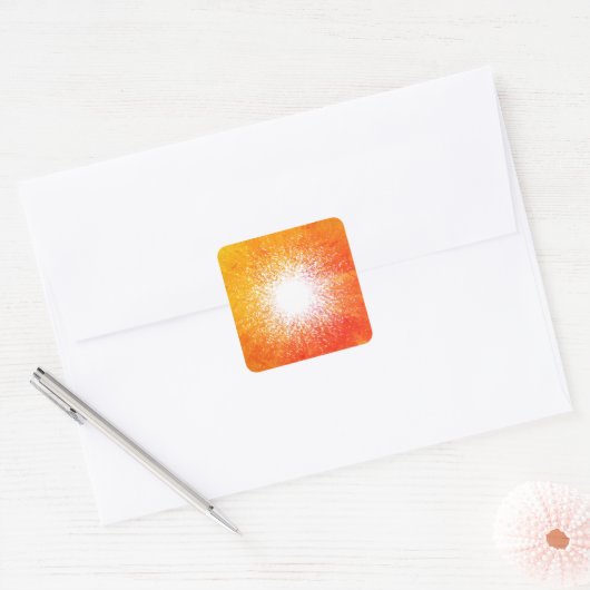 Zonnevlam Vierkante Sticker (Envelop)