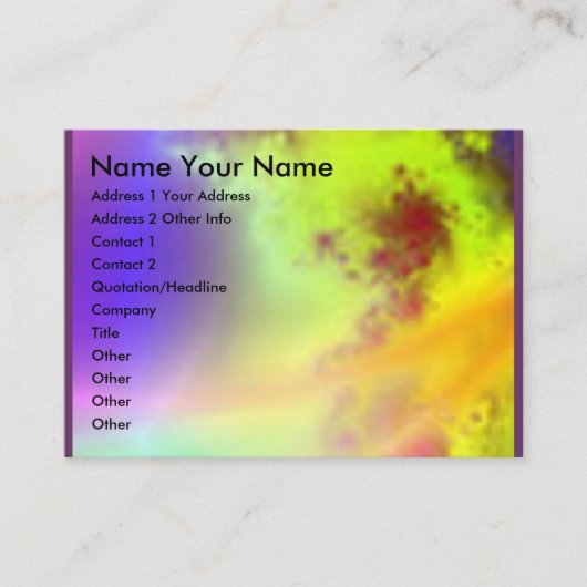 Zonnevlam... Visitekaartje (Voorkant)