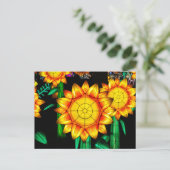 Zonnevlamzonnebloemen  briefkaart (Staand voorkant)