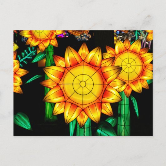Zonnevlamzonnebloemen  briefkaart (Voorkant)