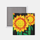 Zonnevlamzonnebloemen Magneet (Voorkant / Achterkant)