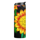 Zonnevlamzonnebloemen thermosbeker (Gedraaid links)