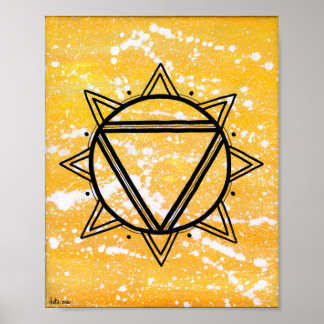 Zonnevlecht Chakra - Stippen One Poster
