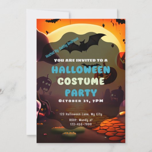 Zonnevleermuizen Jack-O' Lanterns Halloween Kaart (Voorkant)