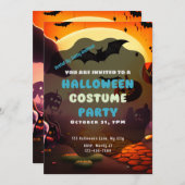 Zonnevleermuizen Jack-O' Lanterns Halloween Kaart (Voorkant / Achterkant)