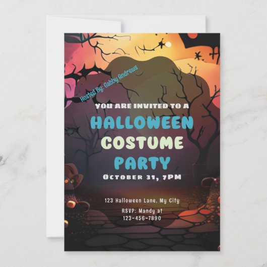 Zonnevleermuizen pompoenen Halloween Kaart (Voorkant)