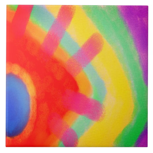 Zonnevlek Abstract Digitaal Schilderen Tegeltje (Voorkant)