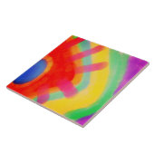 Zonnevlek Abstract Digitaal Schilderen Tegeltje (Zijkant)