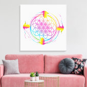 Zonnevogel Bloem des Levens Canvas Afdruk (Insitu (Woonkamer))
