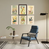 Zonnevogel, Set van 6 Vogelgalerij Muur, 2 van 6 Poster
