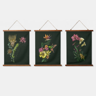 Zonnevogelkikker en Chameleon Tropical African Art Hangend Wandkleed