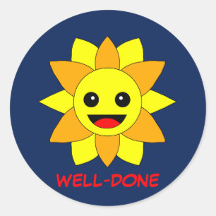 Zonnevolle, goed uitgevoerde motivatie Kinder pres Ronde Sticker