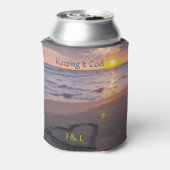 Zonnevolle Initialen voor het zand van de oceaan " Blikjeskoeler (Blikje Achterkant)