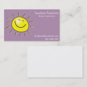 Zonnevoorschoolse voorschoolse instelling visitekaartje (Voorkant / Achterkant)