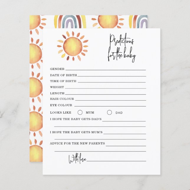 Zonnevoorspellingen en adviezen (Voorkant / Achterkant)