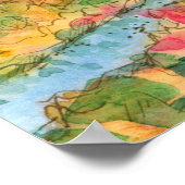 Zonnevuurtoren voor de Waterverf van de Oceaan Poster (Hoek)