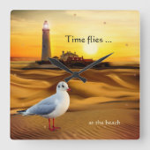 Zonnewandklok van de vuurtoren van de Seagull Vierkante Klok (Voorkant)